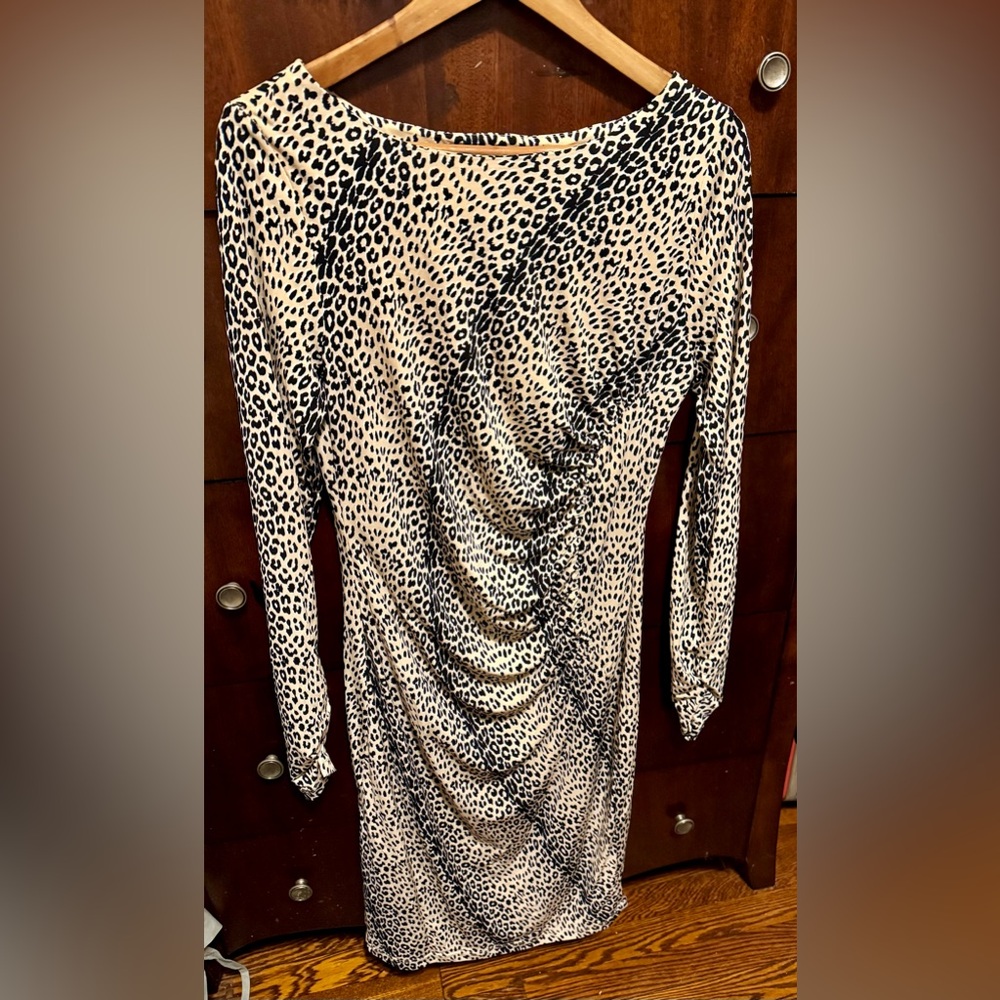 Catherine Malandrino Beige/Black Cheetah Print Dress